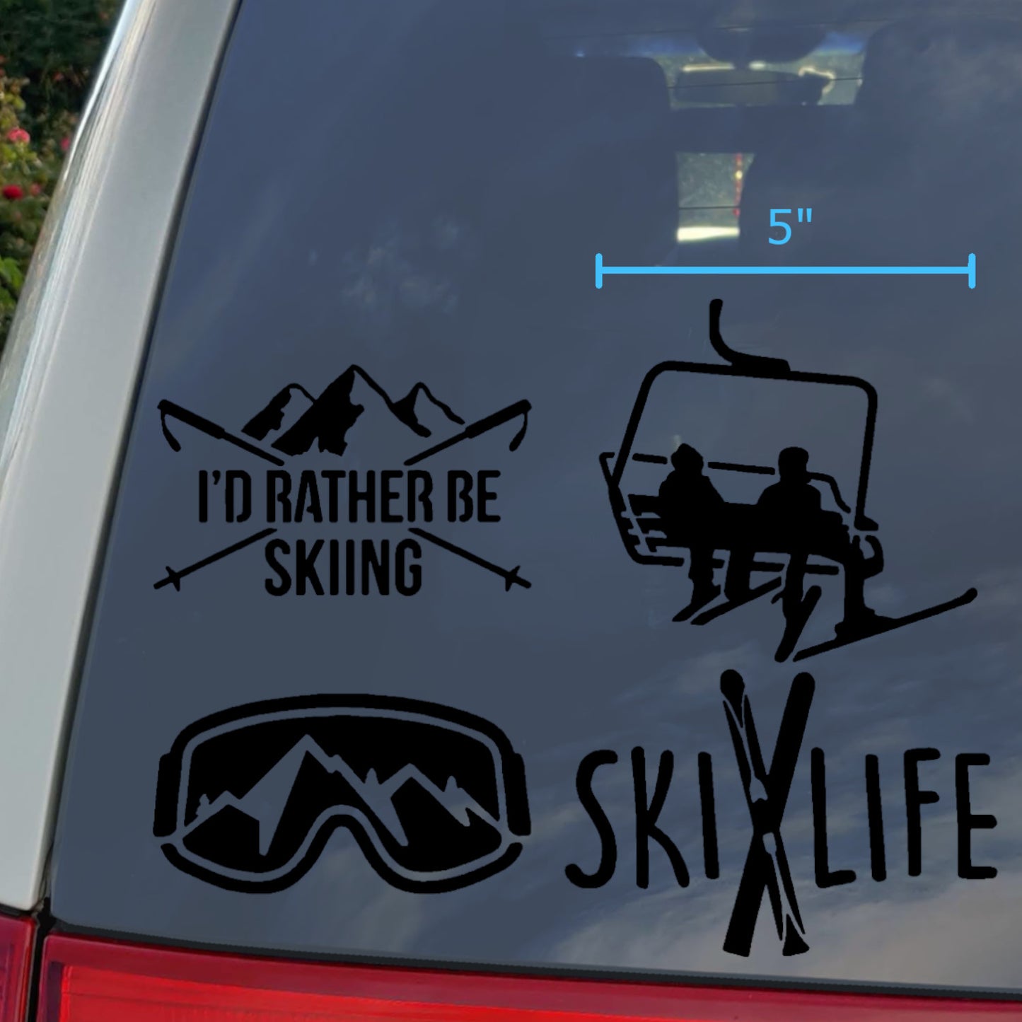 Skiing Decal 4 Pack