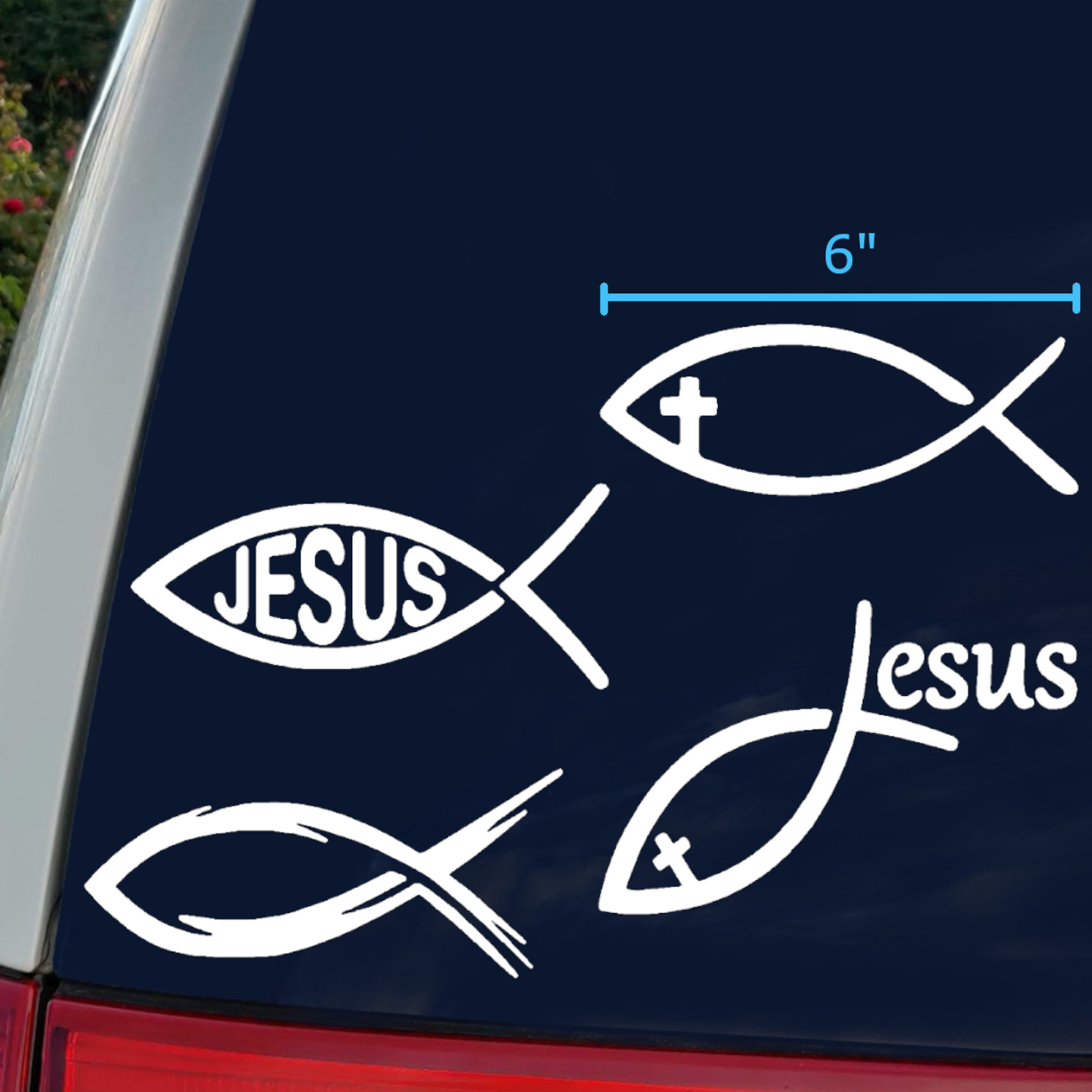 Jesus Fish Decal 4 Pack