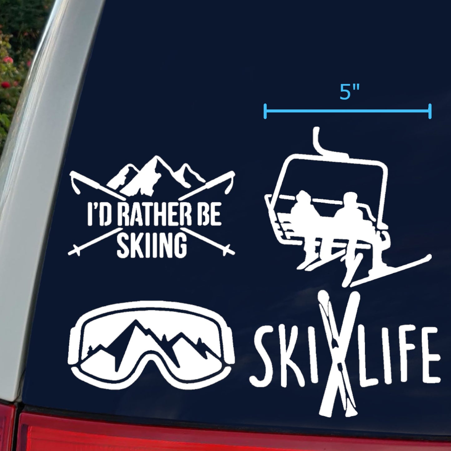 Skiing Decal 4 Pack