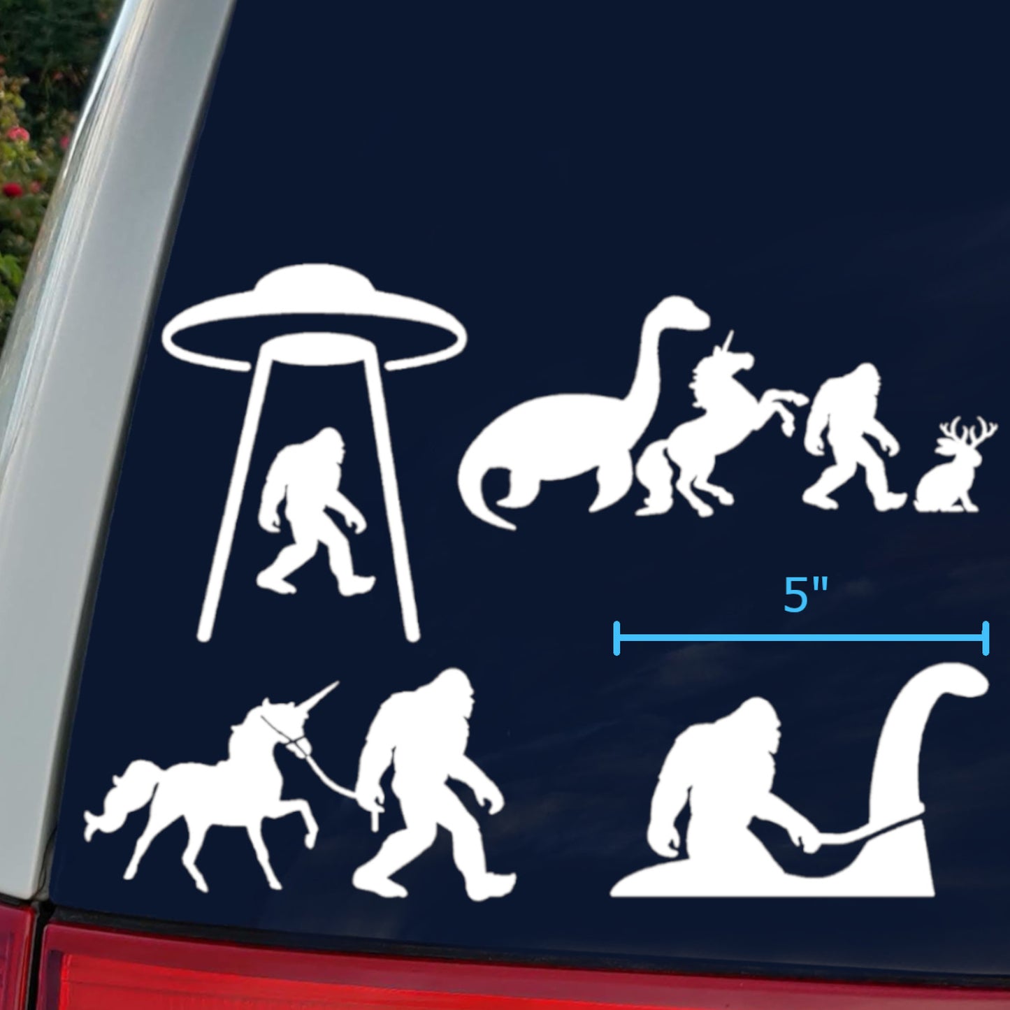 Sasquatch / Bigfoot and friends Decal 4 pack