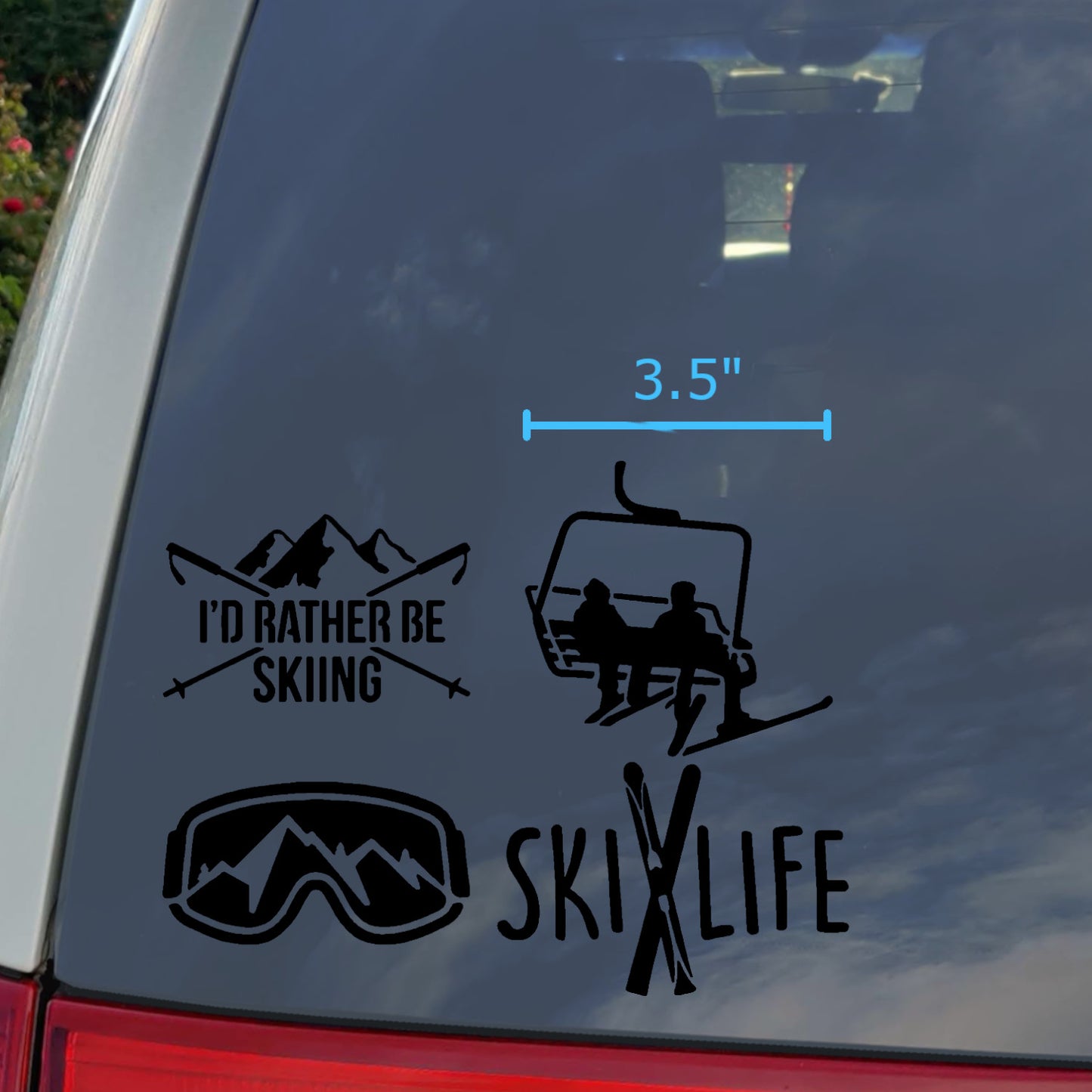 Skiing Decal 4 Pack