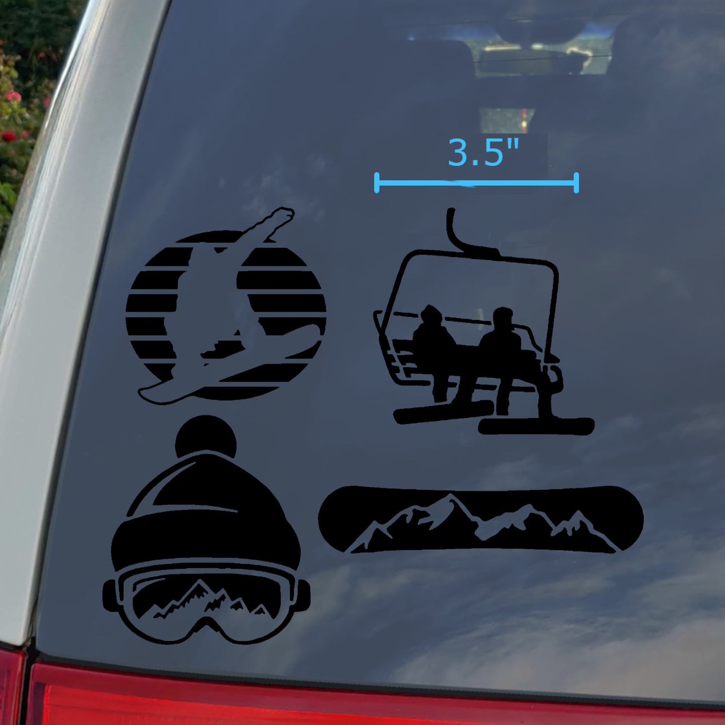Snowboarding Decal 4 Pack