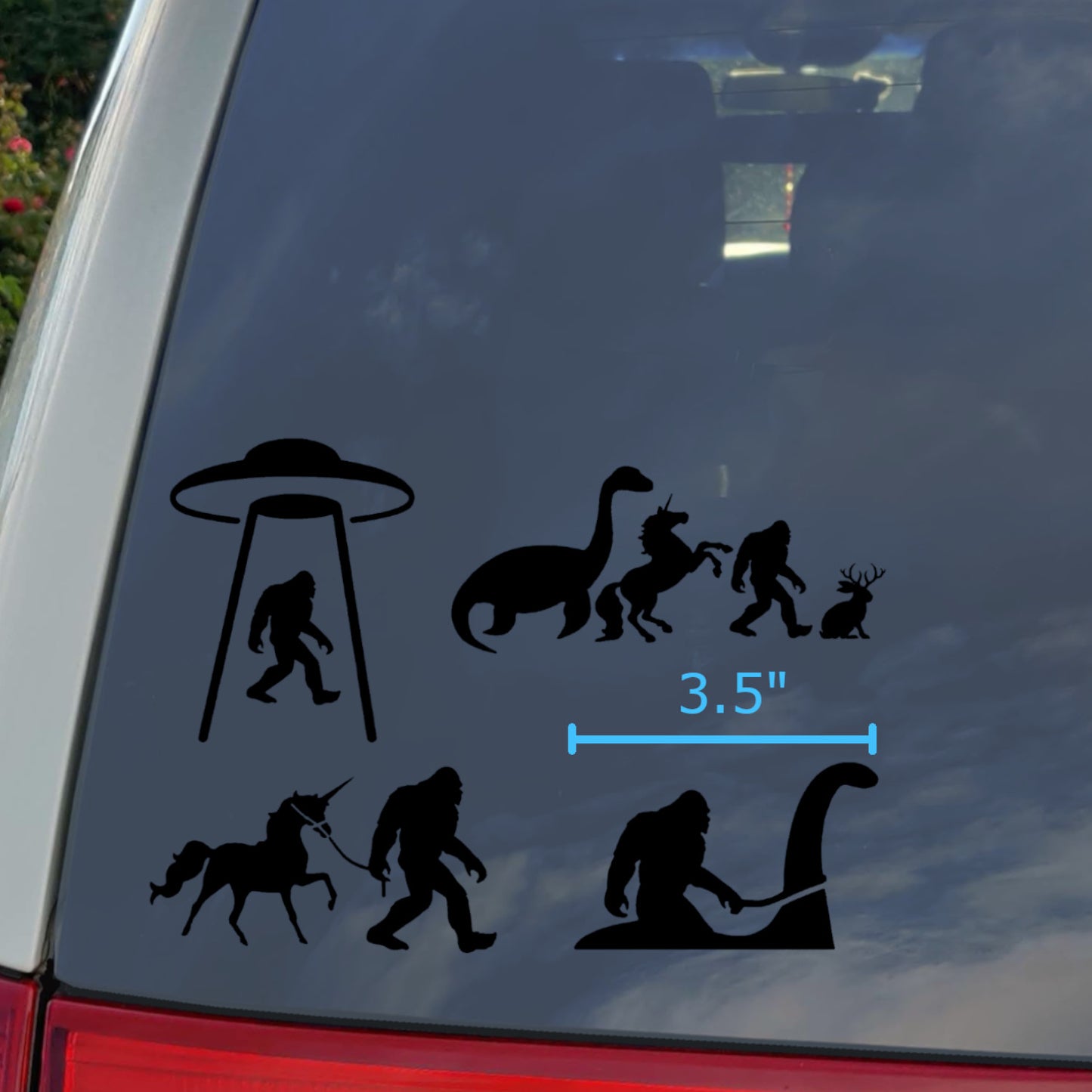 Sasquatch / Bigfoot and friends Decal 4 pack