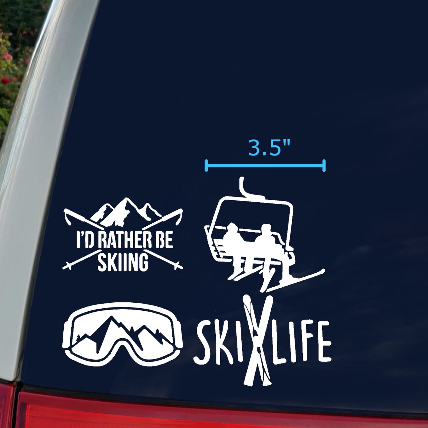 Skiing Decal 4 Pack
