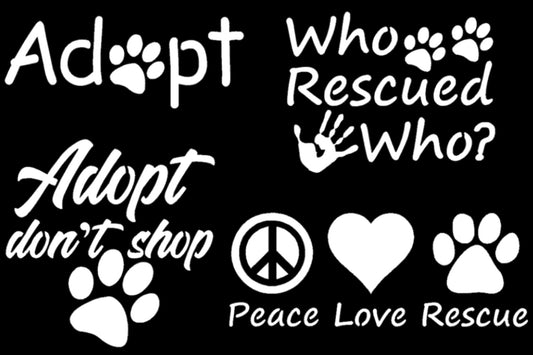 Adopt Paw Decal 4 pack Small 3.5"