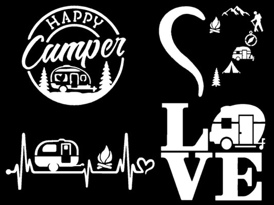 Camping Camper Decal 4-Pack