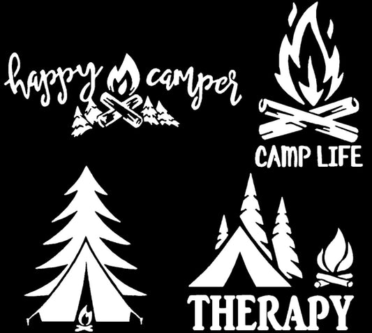 Camping Tent Decal 4-Pack