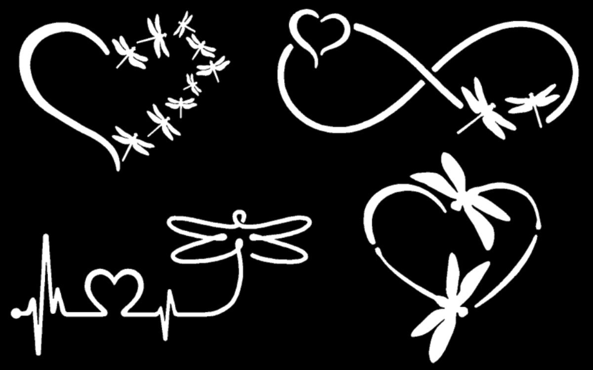Dragonfly Inspired Decal 4 Pack
