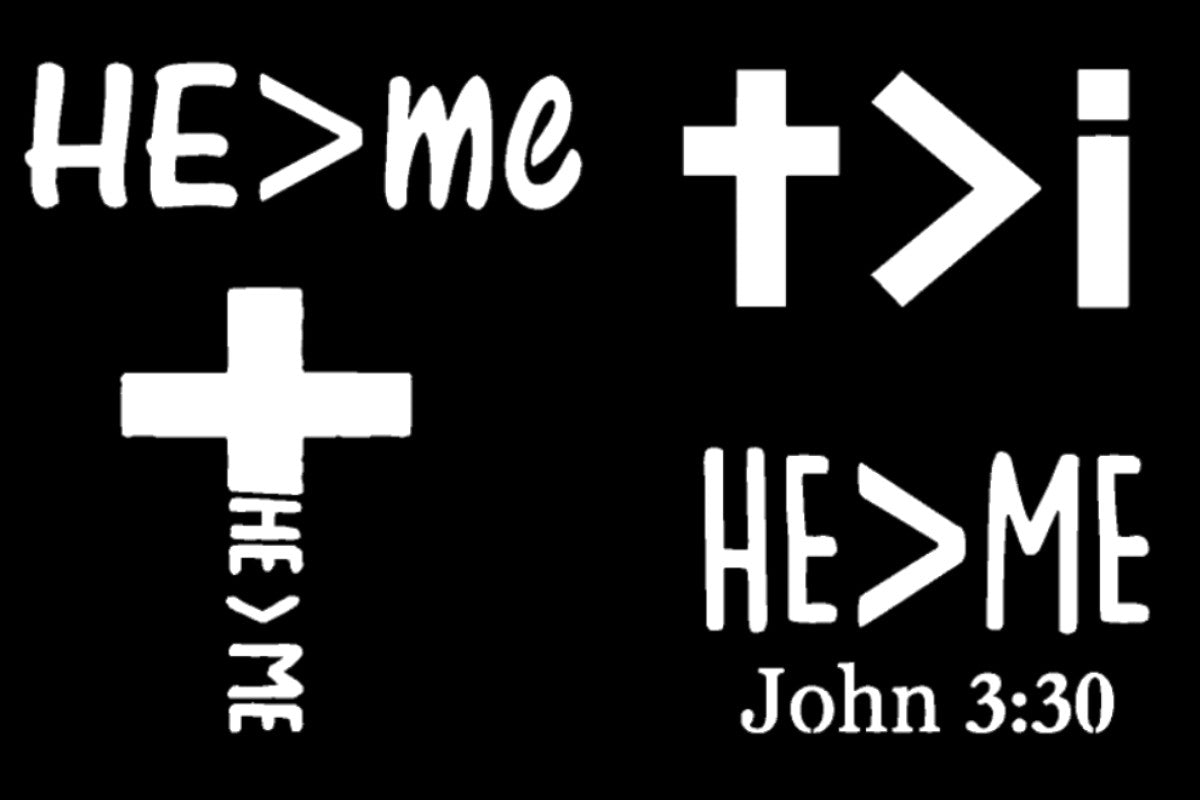 He Greater Than Me Decal 4 Pack