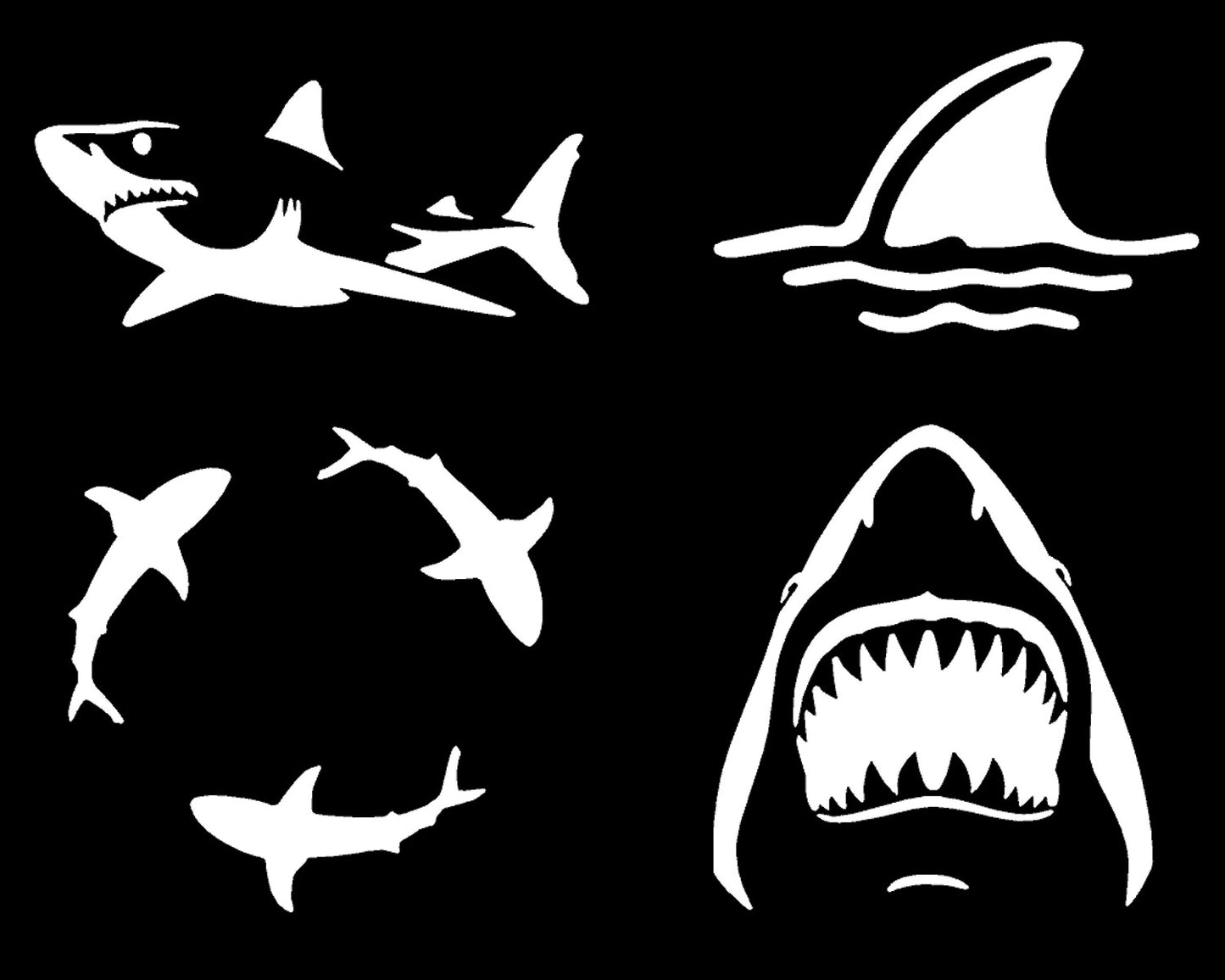 Shark Decal 4 Pack