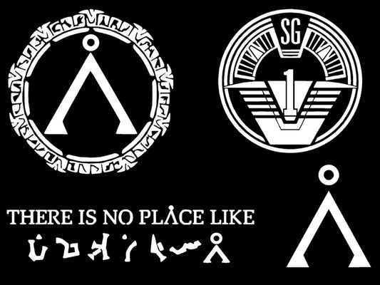 Stargate Decals 4 Pack: SG1, Gate, There Is No Place Like Home