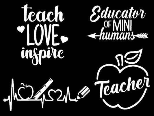 Teacher Decals 4 Pack