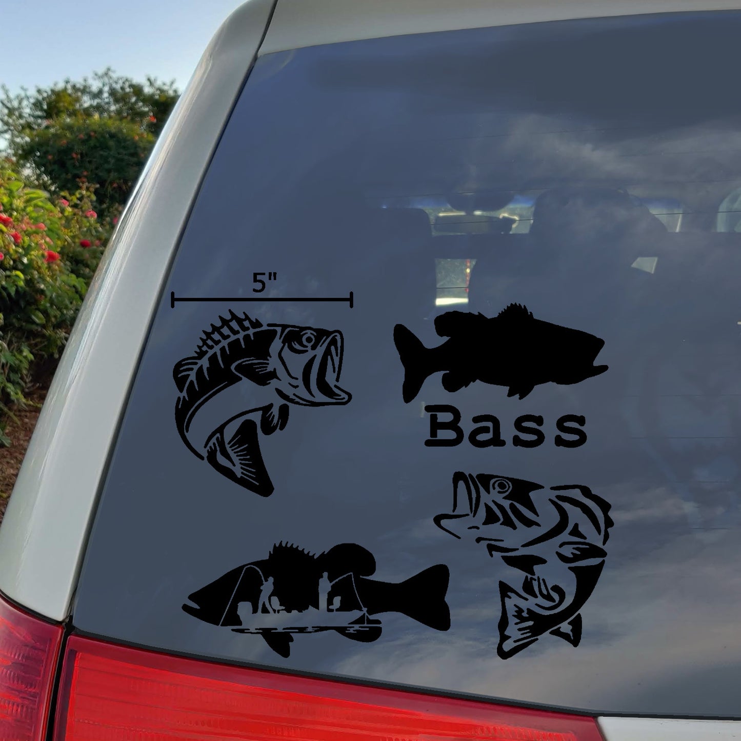 Bass Fishing Decal 4 Pack