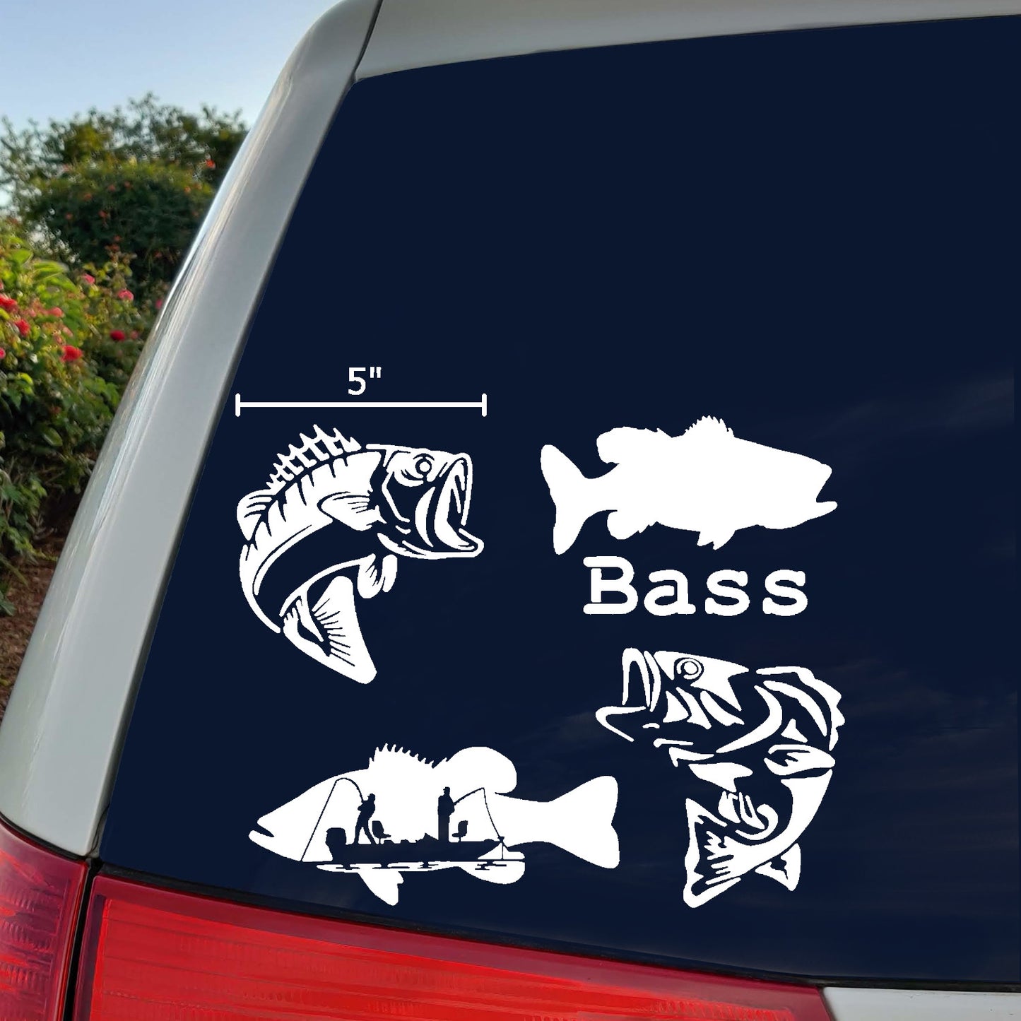 Bass Fishing Decal 4 Pack