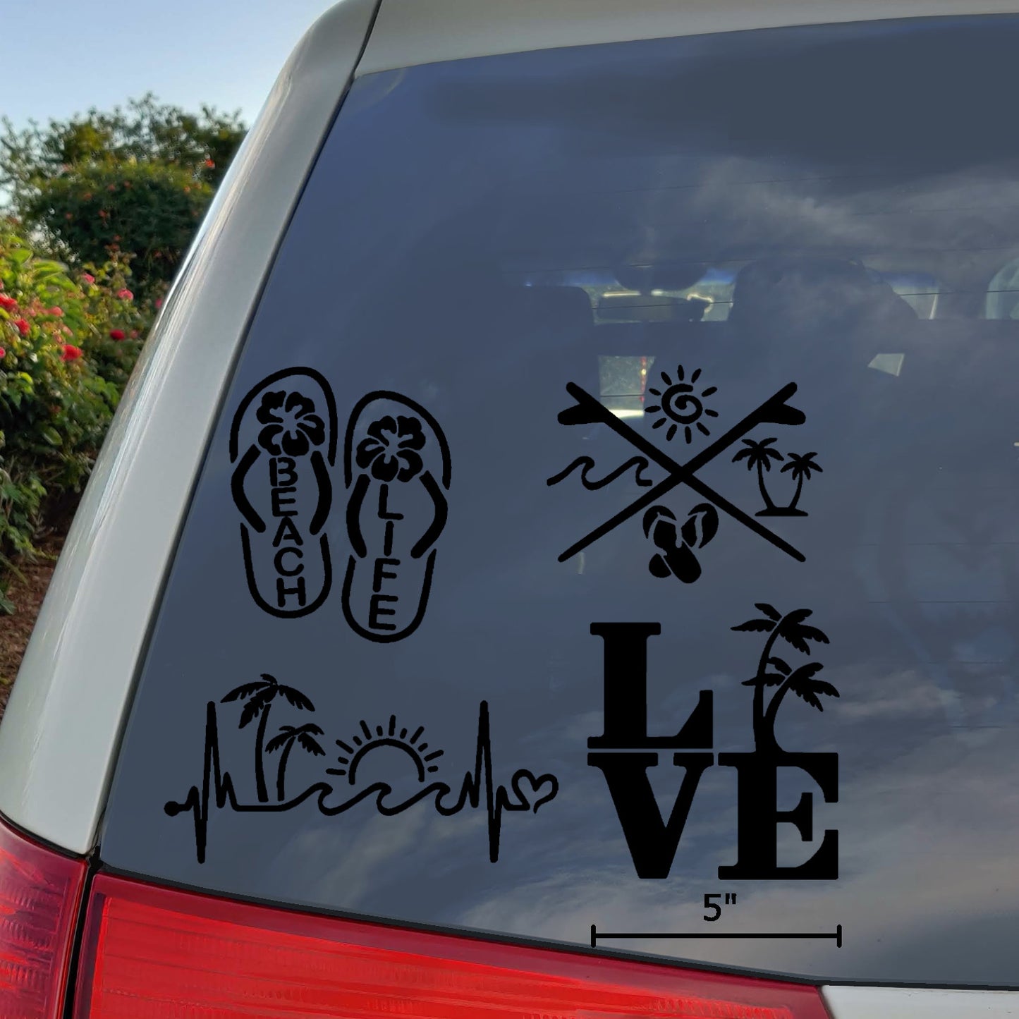 Beach Life Tropical Decal 4 Pack