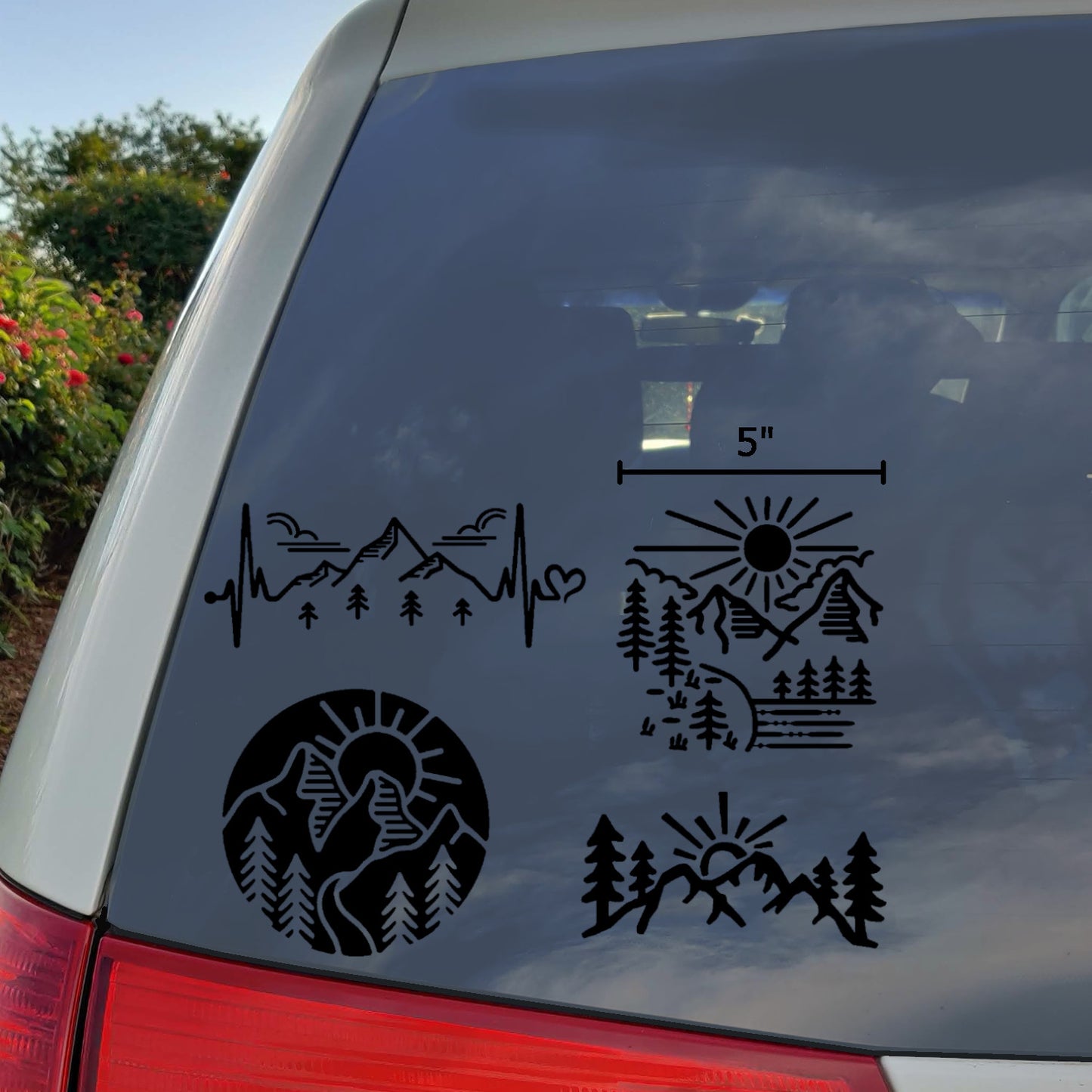 Mountain Cartoon Decal 4 Pack