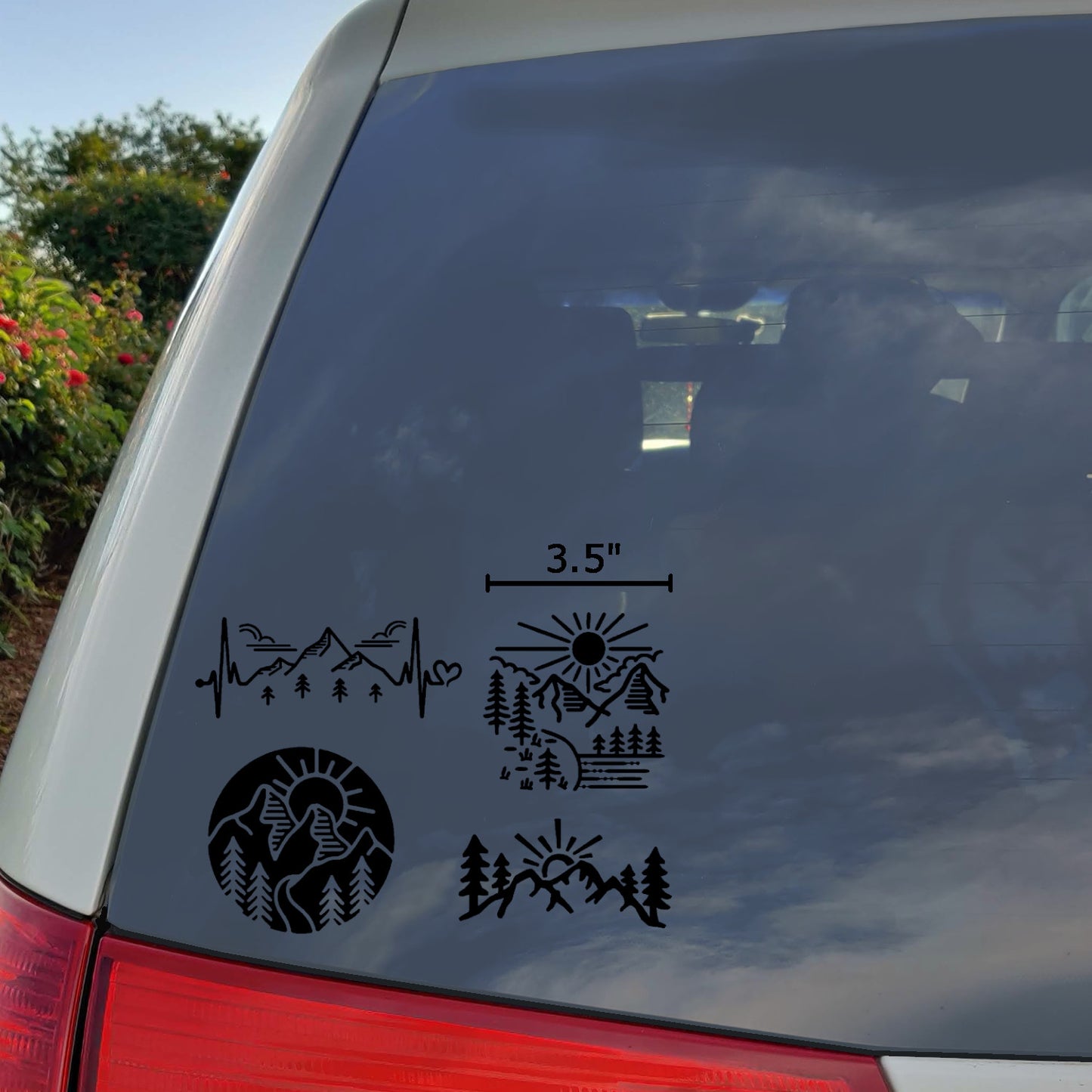 Mountain Cartoon Decal 4 Pack