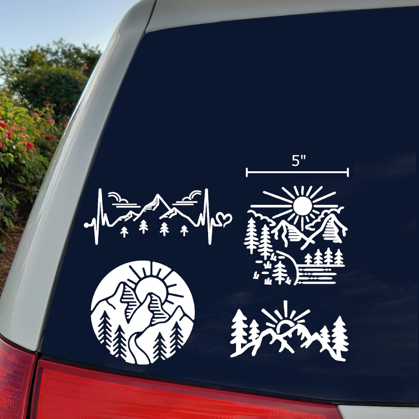 Mountain Cartoon Decal 4 Pack