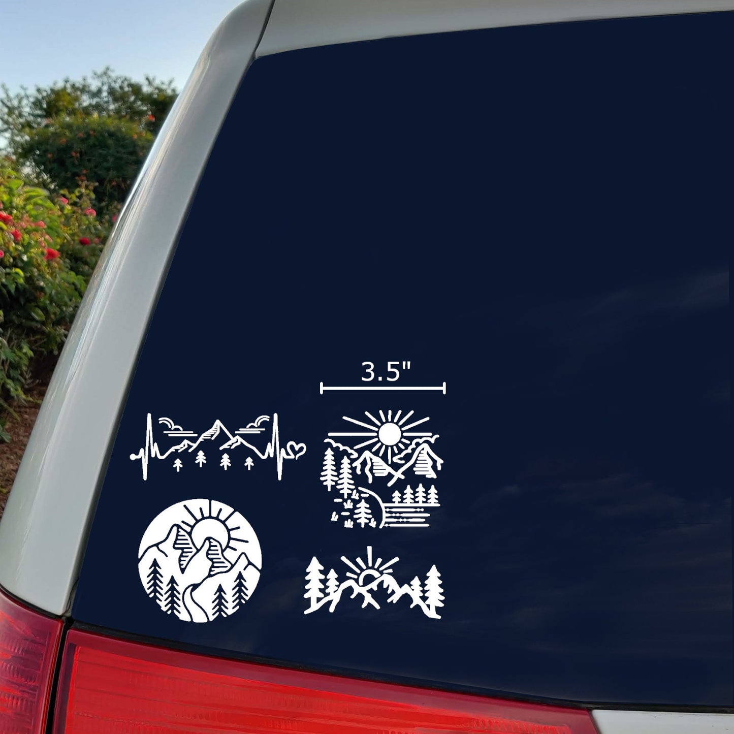 Mountain Cartoon Decal 4 Pack