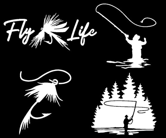 Fly Fishing Decals 4 Pack