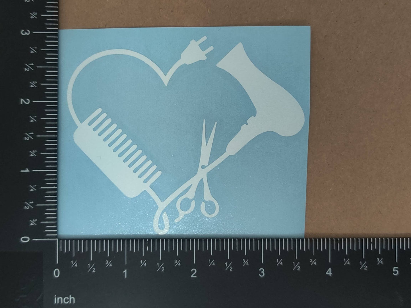 Hair Stylist Decals: Love, Heart, Comb and Scissors, Hair Life