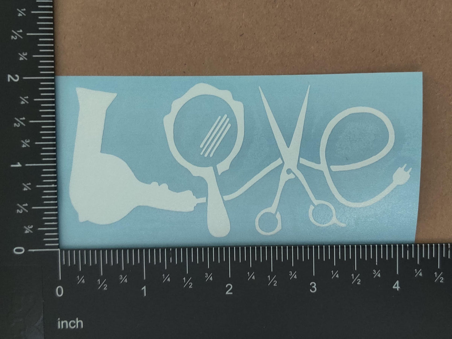 Hair Stylist Decals: Love, Heart, Comb and Scissors, Hair Life