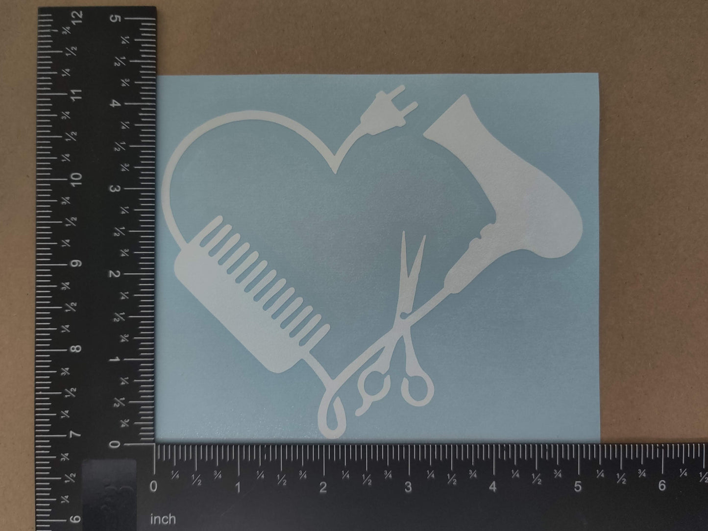 Hair Stylist Decals: Love, Heart, Comb and Scissors, Hair Life
