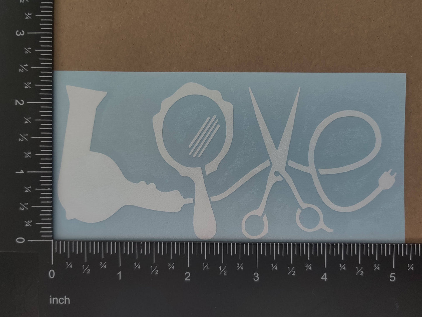Hair Stylist Decals: Love, Heart, Comb and Scissors, Hair Life