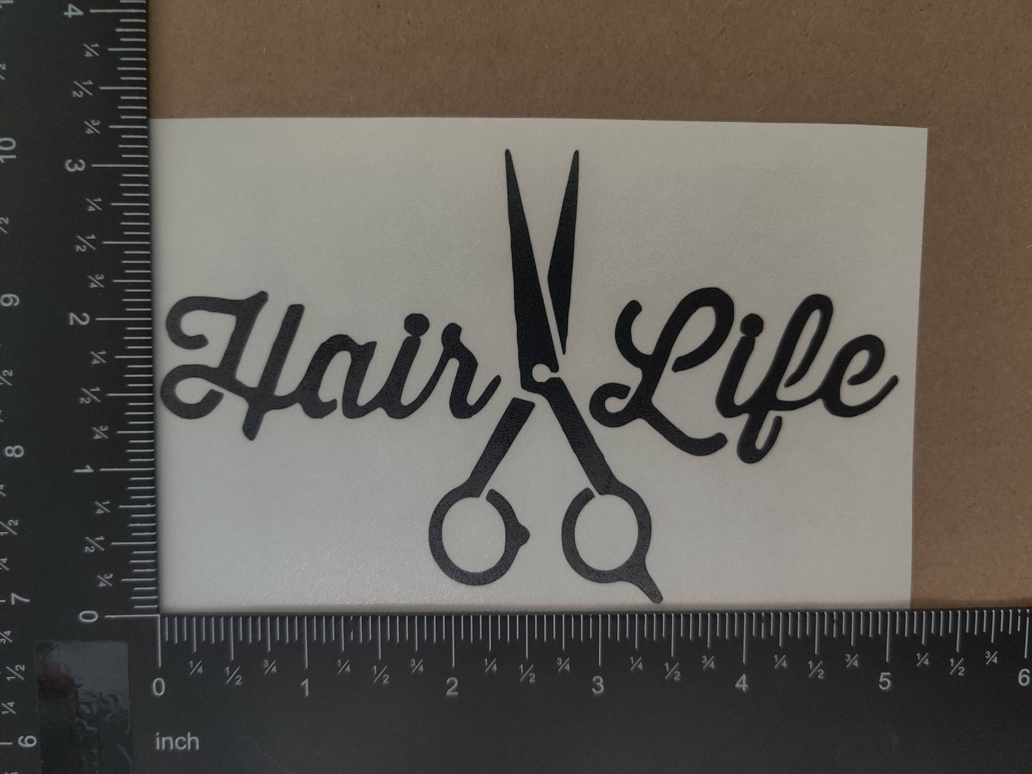 Hair Stylist Decals: Love, Heart, Comb and Scissors, Hair Life