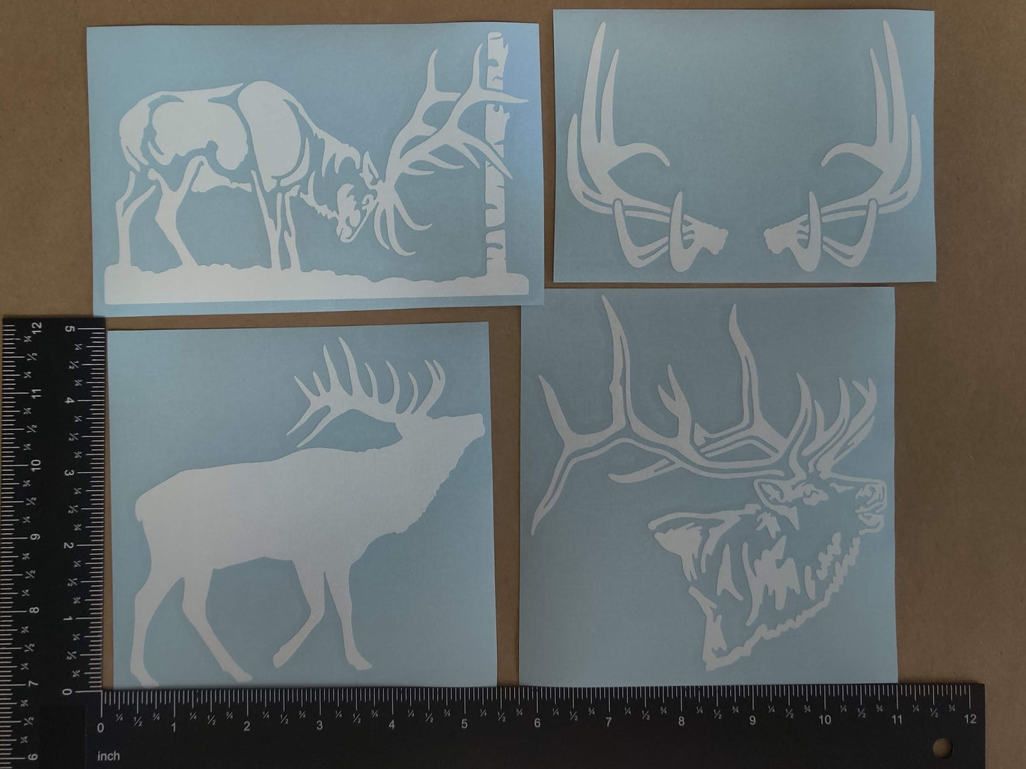 Elk Raking Decal 4 Pack