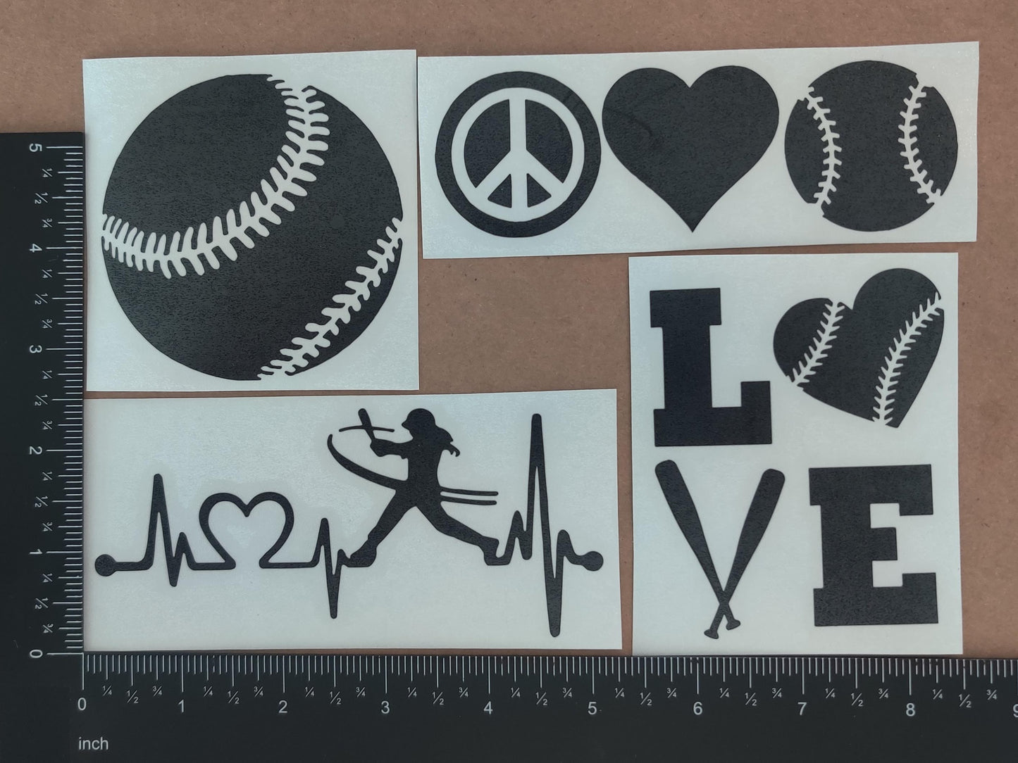 Softball Decals 4 pack