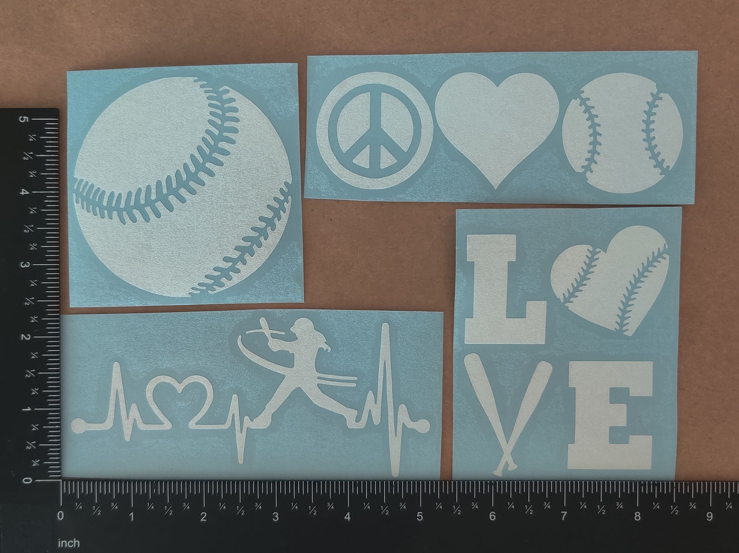 Softball Decals 4 pack