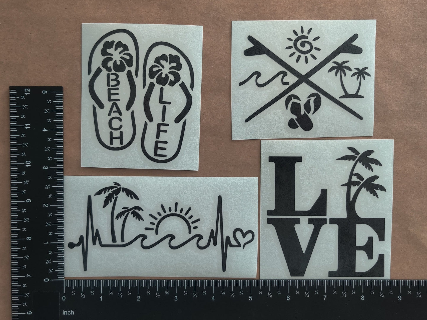 Beach Life Tropical Decal 4 Pack