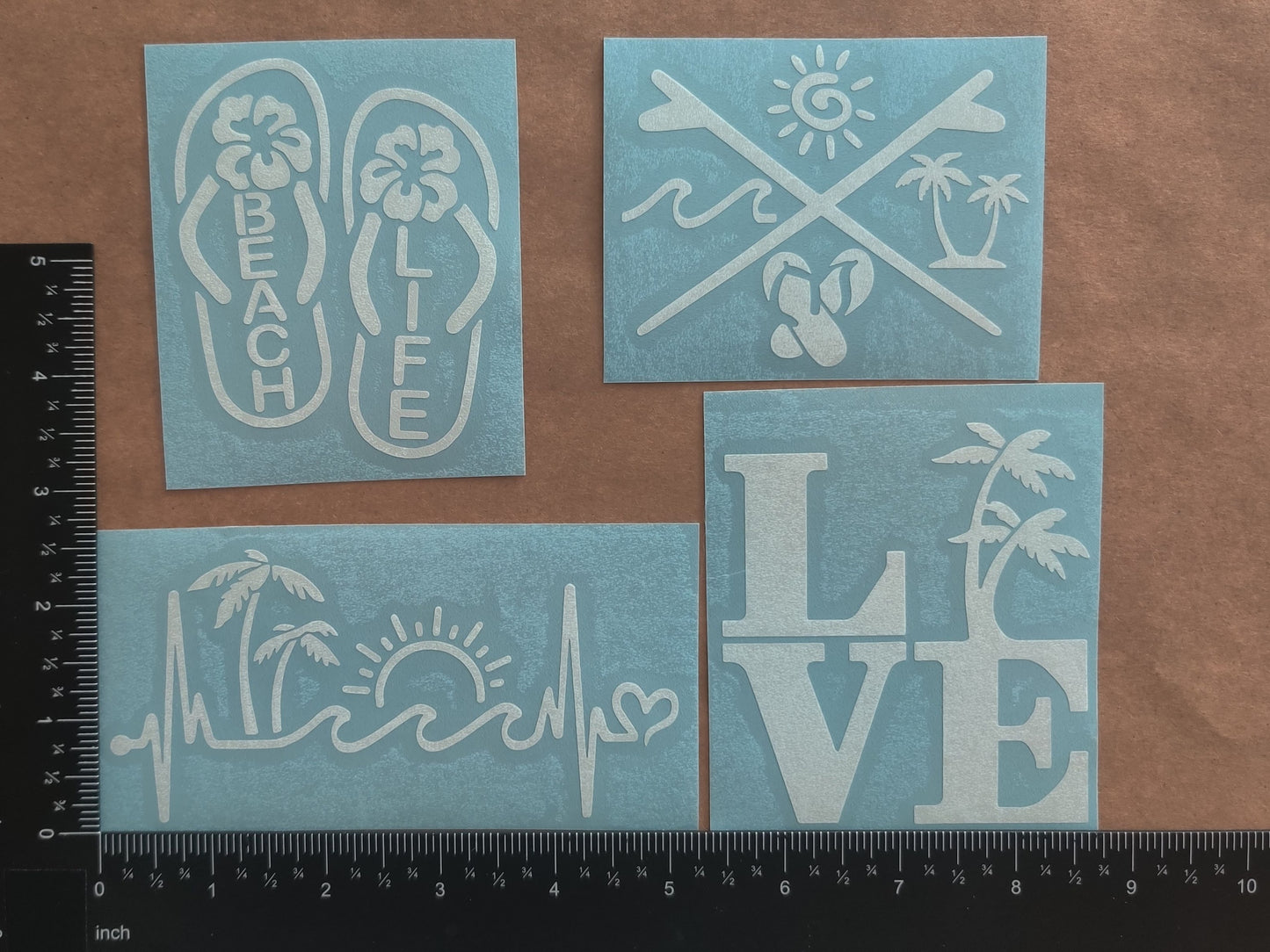Beach Life Tropical Decal 4 Pack