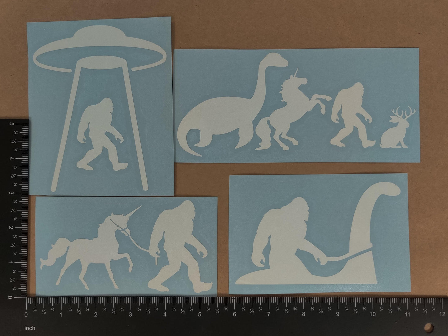Sasquatch / Bigfoot and friends Decal 4 pack
