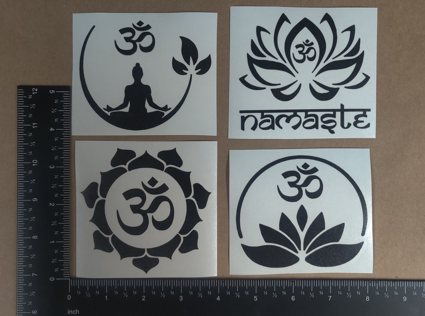 Om (Aum) Namaste Lotus Decal 4 Pack