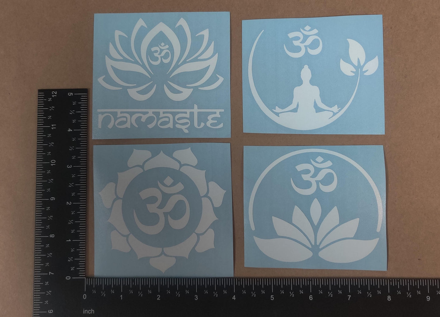 Om (Aum) Namaste Lotus Decal 4 Pack