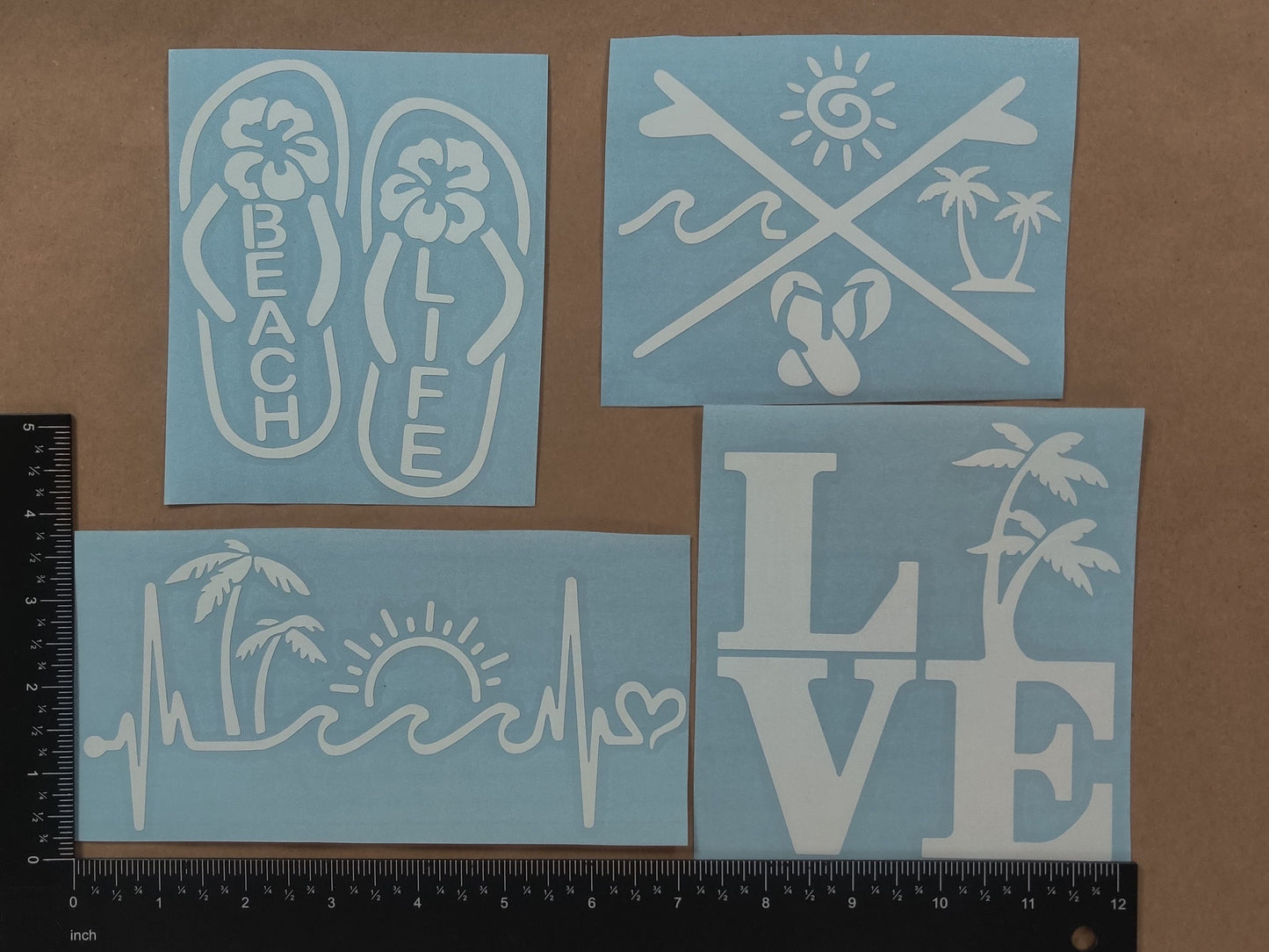 Beach Life Tropical Decal 4 Pack