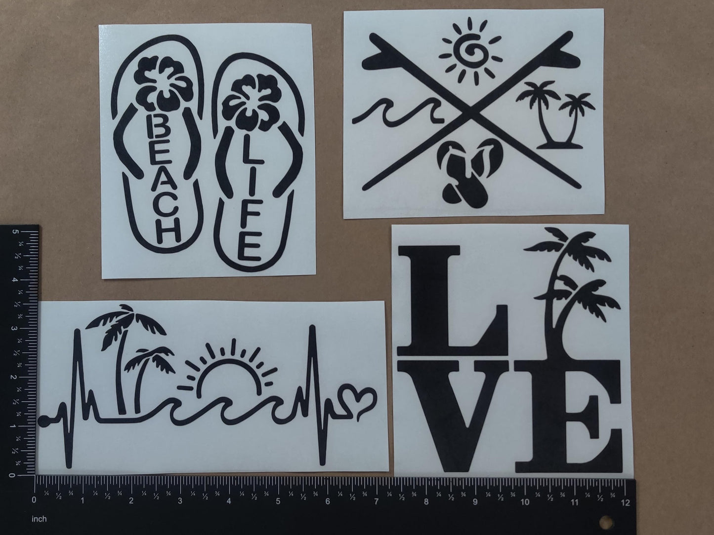 Beach Life Tropical Decal 4 Pack