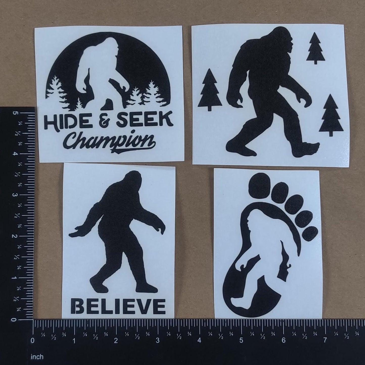 Sasquatch, Bigfoot, Hide and Seek Champion Decals