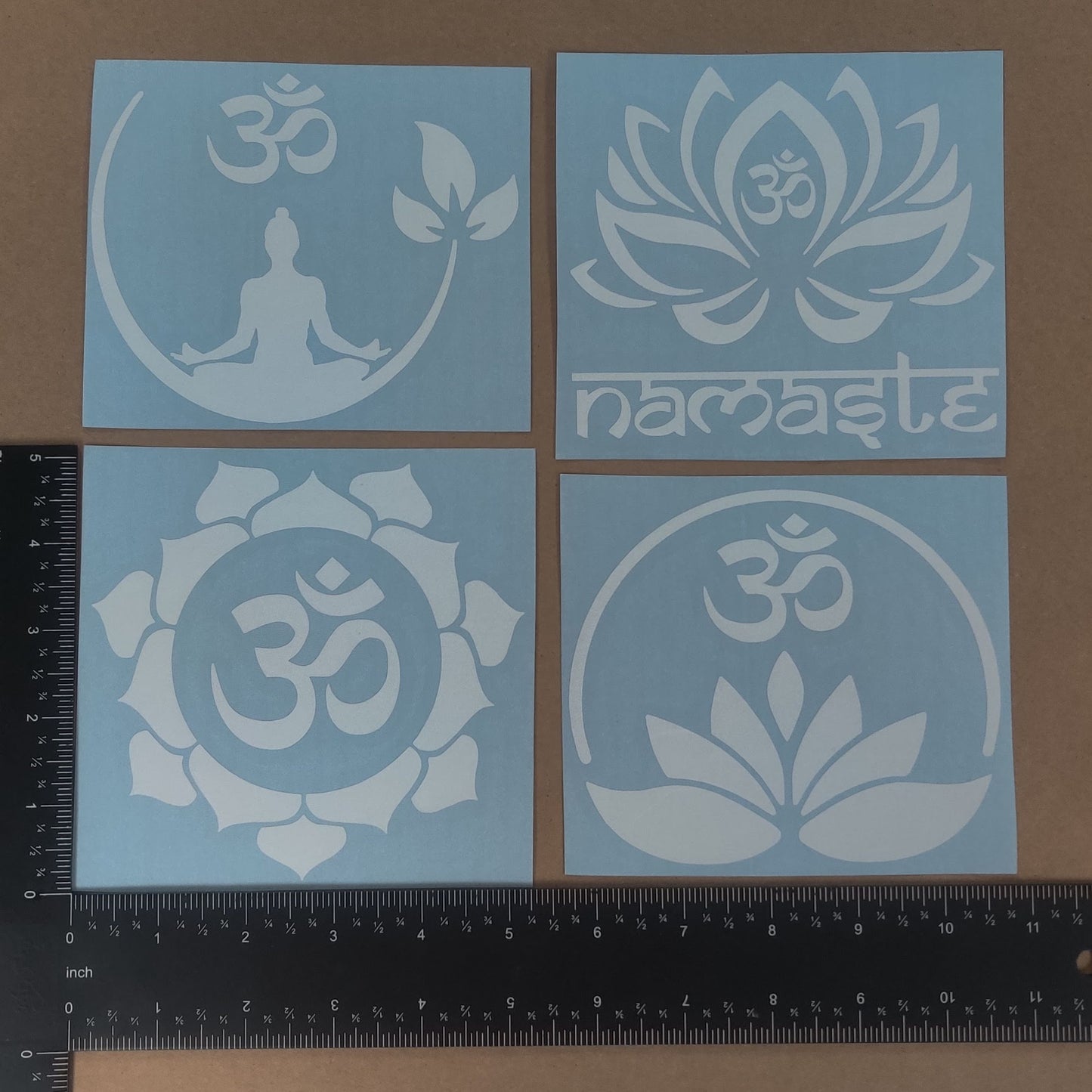 Om (Aum) Namaste Lotus Decal 4 Pack
