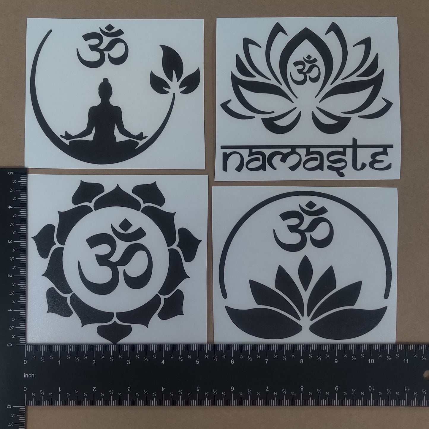 Om (Aum) Namaste Lotus Decal 4 Pack
