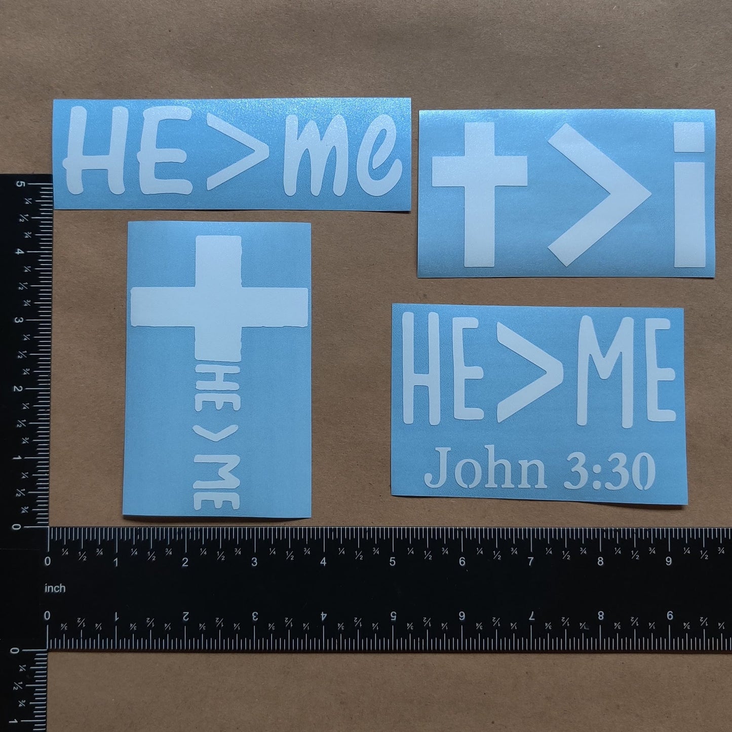 He Greater Than Me Decal 4 Pack