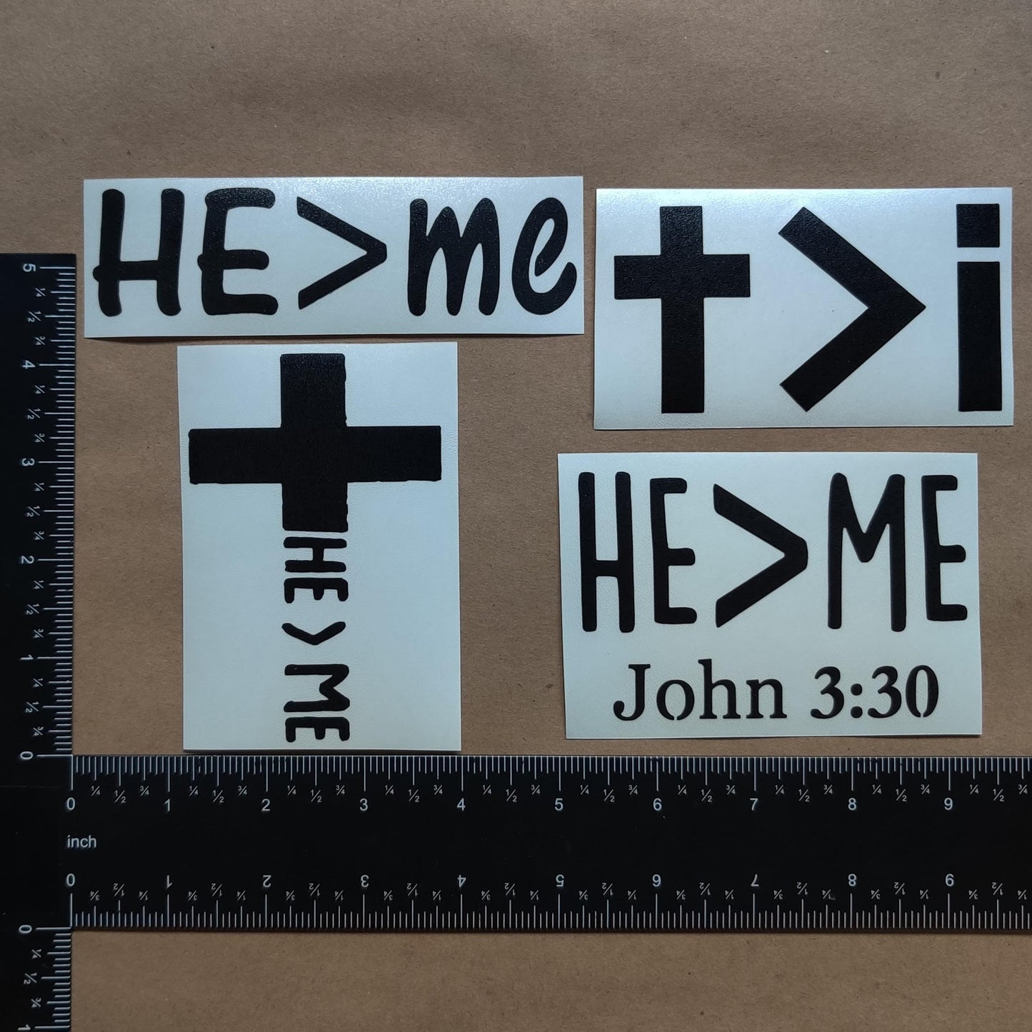 He Greater Than Me Decal 4 Pack