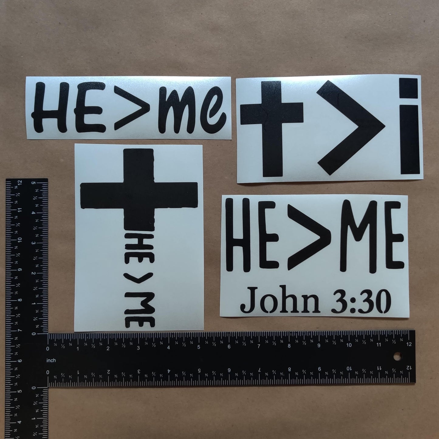 He Greater Than Me Decal 4 Pack