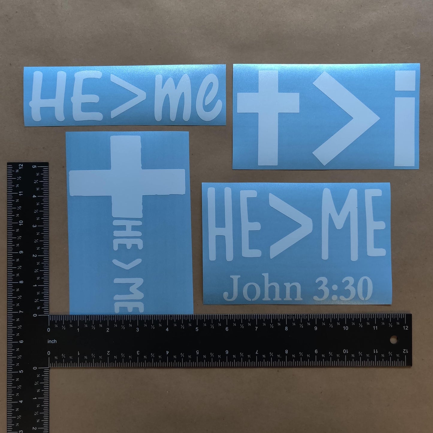 He Greater Than Me Decal 4 Pack