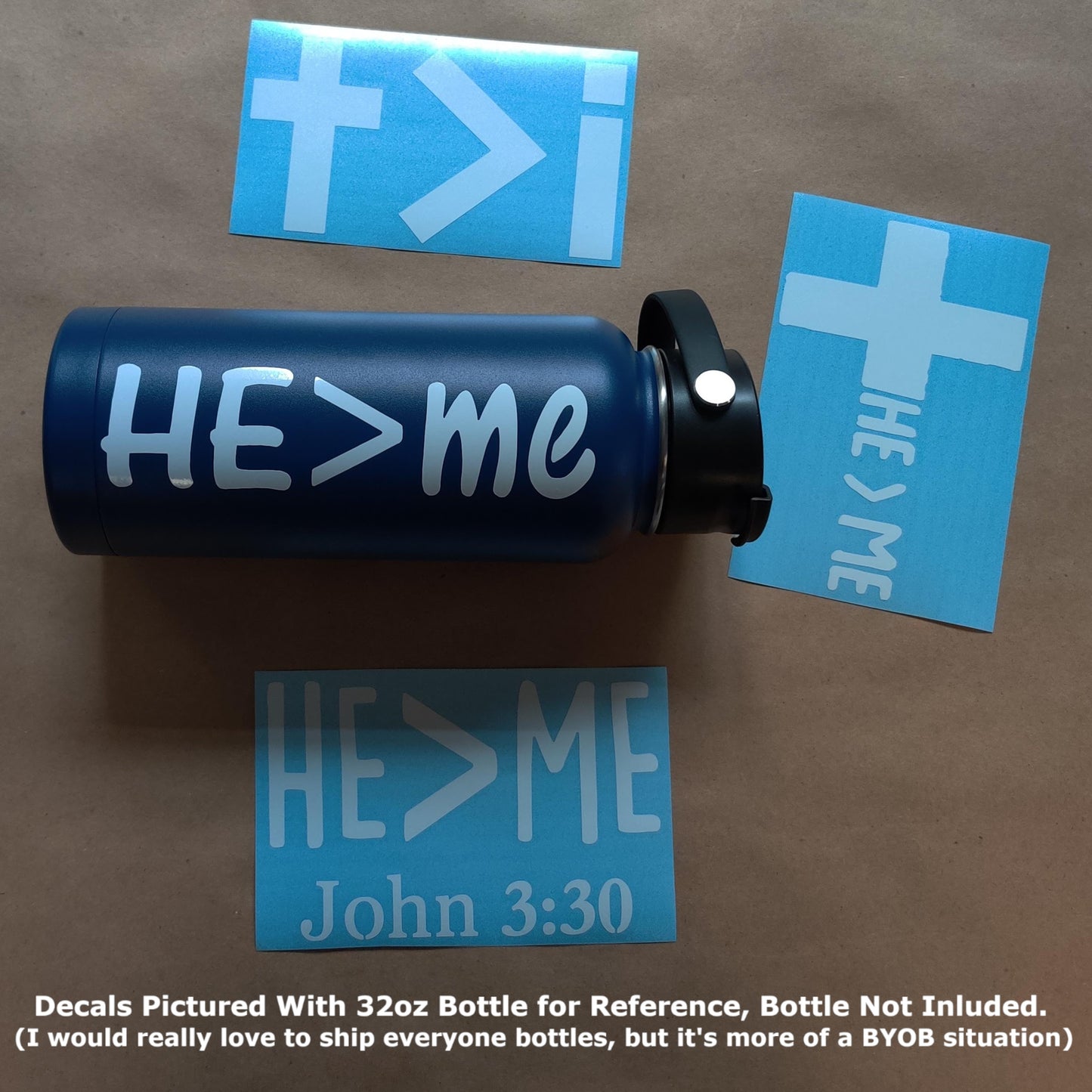 He Greater Than Me Decal 4 Pack