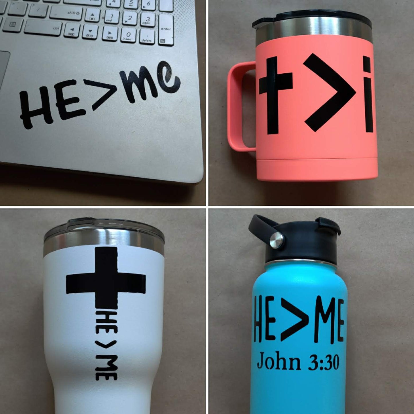 He Greater Than Me Decal 4 Pack