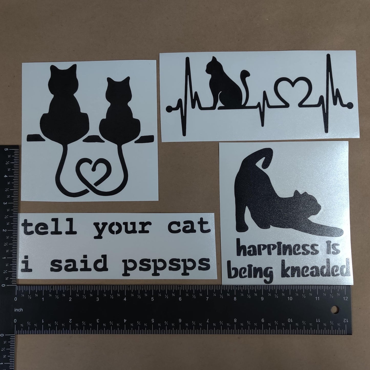 Cat Decal 4 Pack - Heartbeat