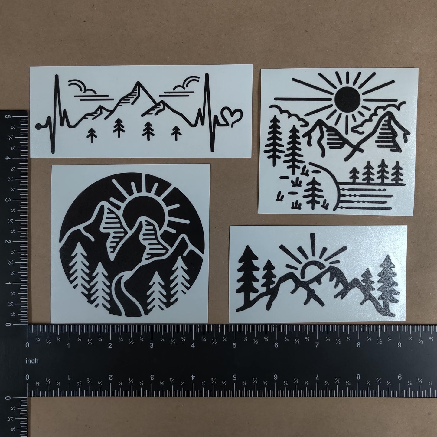 Mountain Cartoon Decal 4 Pack